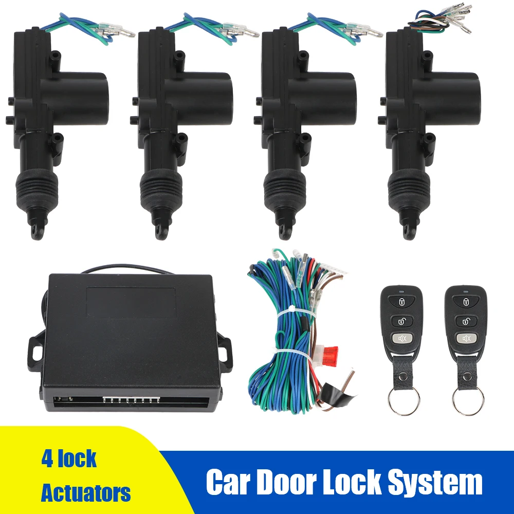 Car Lock Door Keyless Entry System Universal Locking Kit with 4 Door Lock Actuator Remote Control 12V
Car Lock Door Keyless Entry System Universal Locking Kit with 4 Door Lock Actuator Remote Control 12V