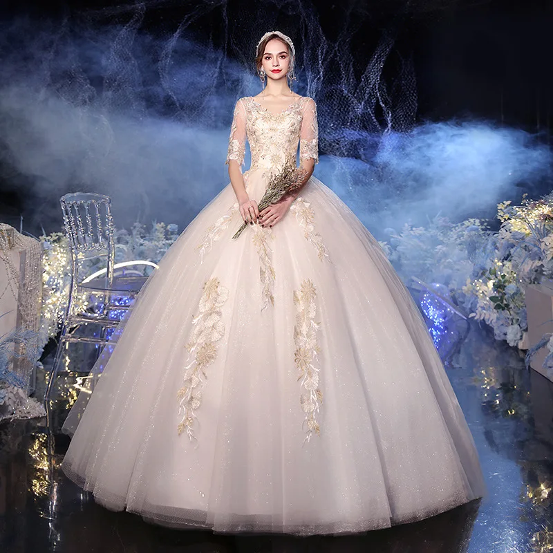 Luxury Wedding Dress Halfl Sleeves Lace Wedding Dress 2020 Ball Gown Princess Bridal Wedding Gowns Vestido De Noiva
Luxury Wedding Dress Halfl Sleeves Lace Wedding Dress 2020 Ball Gown Princess Bridal Wedding Gowns Vestido De Noiva