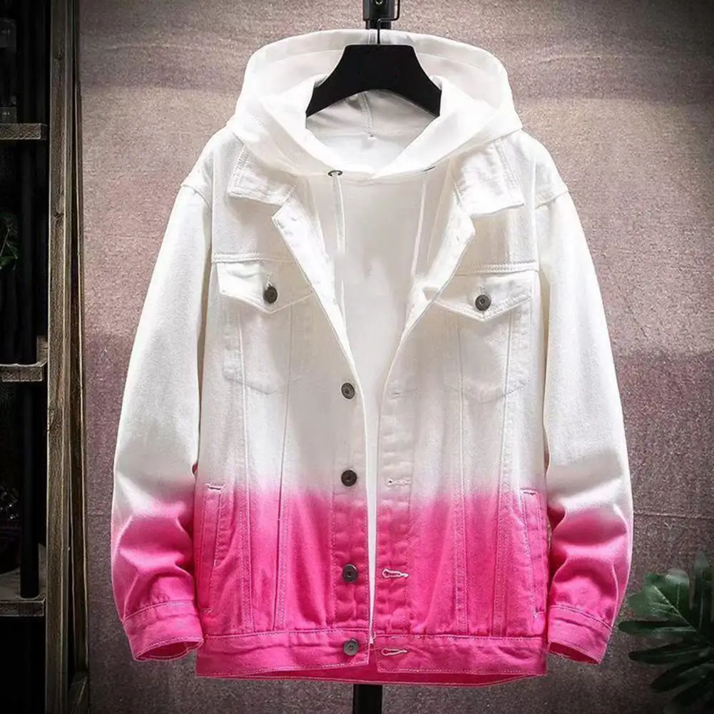 Stylish Denim Jacket Gradient Color Autumn Denim Coat Color Matching Lapel Denim Coat
Stylish Denim Jacket Gradient Color Autumn Denim Coat Color Matching Lapel Denim Coat