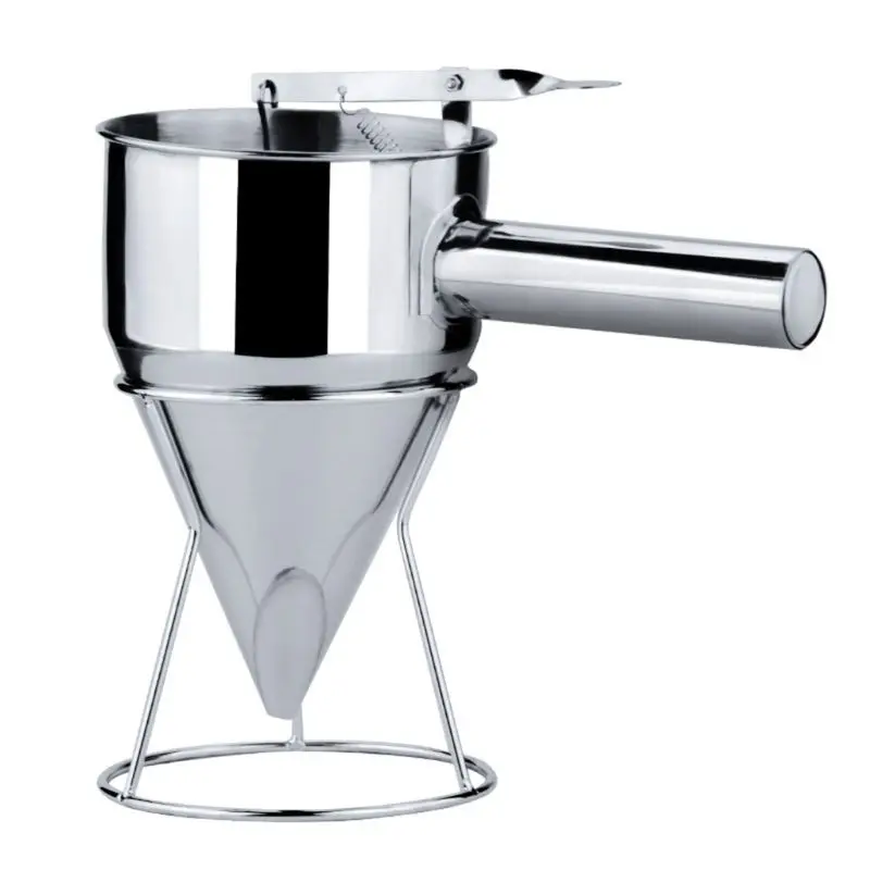 Stainless Steel Funnel Dispenser with Rack Cupcake Pancake Octopus Fish Ball Batter Maker Kitchen Baking Tools Home
Stainless Steel Funnel Dispenser with Rack Cupcake Pancake Octopus Fish Ball Batter Maker Kitchen Baking Tools Home