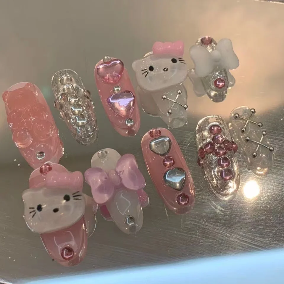3D Sanrio Hello Kitty Nail Decal Cartoon Handmade Hello Kitty Press on Nail Tips Anime Detachable Nail Art Sticker Decoration
3D Sanrio Hello Kitty Nail Decal Cartoon Handmade Hello Kitty Press on Nail Tips Anime Detachable Nail Art Sticker Decoration