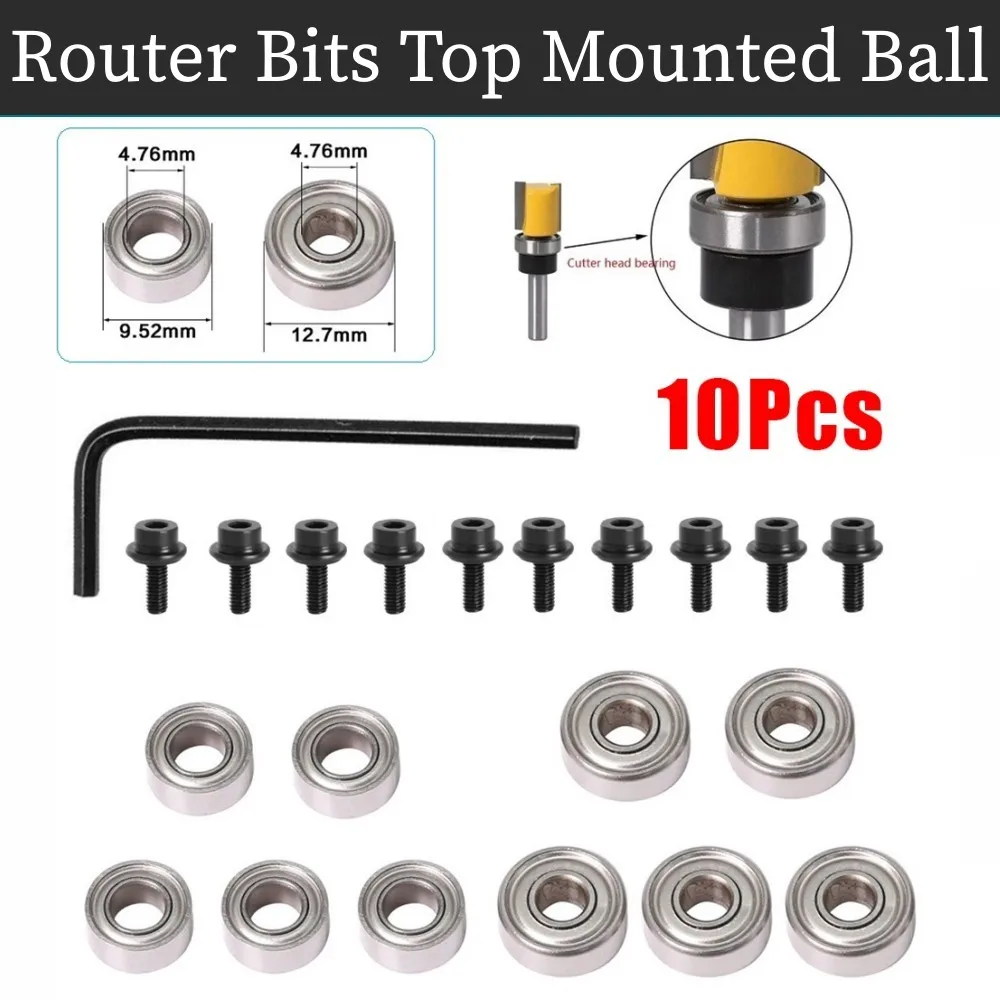 10pcs Router Bits Top Mounted Ball Bearings Guide For Router Bit Bearing Milling Cutter Heads Repairing Replacement Accessory
10pcs Router Bits Top Mounted Ball Bearings Guide For Router Bit Bearing Milling Cutter Heads Repairing Replacement Accessory