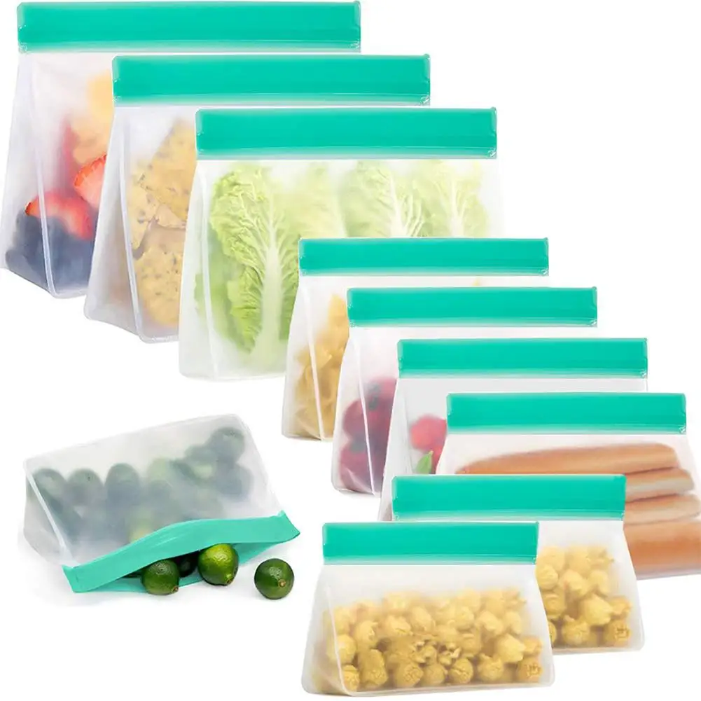 16PCS/Lots PEVA Food Storage Bag Upgrade Leakproof Top Stand Up Reusable Freezer Sandwich Ziplock Silicone Bag Food Preservation
16PCS/Lots PEVA Food Storage Bag Upgrade Leakproof Top Stand Up Reusable Freezer Sandwich Ziplock Silicone Bag Food Preservation