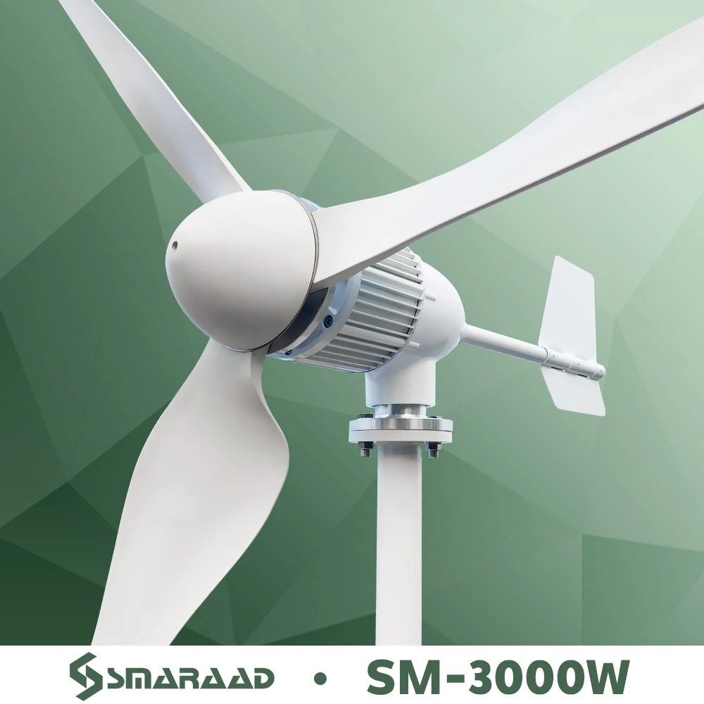 

3000W Wind Turbine Generator Complete Set 48V 3000W Magnetic Motor Free Energy Windmill MPPT Inverter Generador Electrico