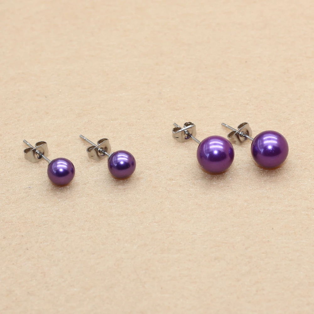 Brief Style Stainless Steel With Nature Purple Pearls Pearl Push-back Stud Earrings 6/8/10mm No Fade Allergy Free
Brief Style Stainless Steel With Nature Purple Pearls Pearl Push-back Stud Earrings 6/8/10mm No Fade Allergy Free