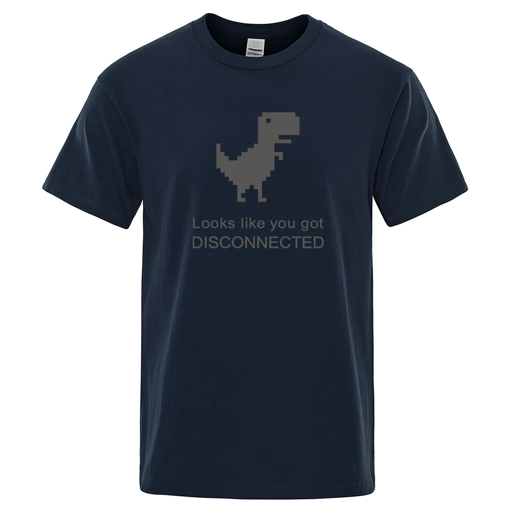 Cartoon Internet Dinosaur Print Tops Men t shirt Brand TShirt Summer T-shirt Looks like you got disconnected Men's Clothing 
Cartoon Internet Dinosaur Print Tops Men t shirt Brand TShirt Summer T-shirt Looks like you got disconnected Men's Clothing