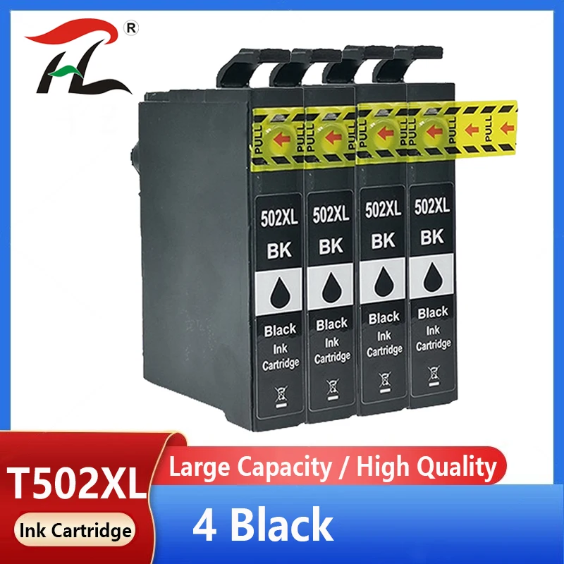 4 Black Compatible For Epson T502XL T502 Ink Cartridge for Expression Home XP-5105 XP-5100 XP5105 XP5100 WF-2860 WF-2865 Printer
4 Black Compatible For Epson T502XL T502 Ink Cartridge for Expression Home XP-5105 XP-5100 XP5105 XP5100 WF-2860 WF-2865 Printer