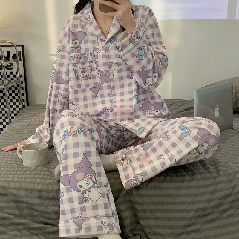 Kawaii Sanrio Pajamas Kuromi My Mellody Cute Girl Soldier Anime Soft Cotton Loose Student Wear Out Family Toys for Girls Gifts
Kawaii Sanrio Pajamas Kuromi My Mellody Cute Girl Soldier Anime Soft Cotton Loose Student Wear Out Family Toys for Girls Gifts