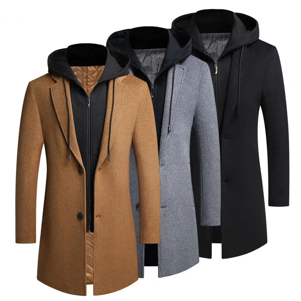 Winter Overcoat Mid Length Formal Thermal Buttons Detachable Hat Men Coat Men Winter Overcoat for Work
Winter Overcoat Mid Length Formal Thermal Buttons Detachable Hat Men Coat Men Winter Overcoat for Work