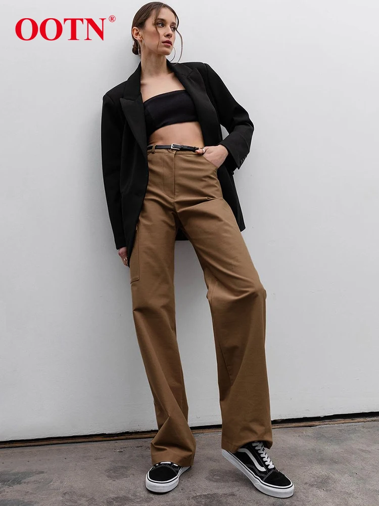 Женские плиссированные брюки-карго OOTN, коричневые длинные брюки с высокой талией, повседневные брюки из полиэстера с карманами на лето, 2023
Женские плиссированные брюки-карго OOTN, коричневые длинные брюки с высокой талией, повседневные брюки из полиэстера с карманами на лето, 2023
