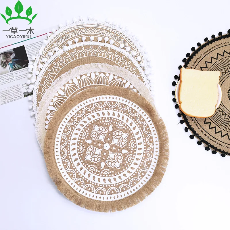 38CM Handmade Woven Mat Placemat Heat Proof Mat Cotton Linen Western Placemat Decorative Pad Shooting Props Vase Mat
38CM Handmade Woven Mat Placemat Heat Proof Mat Cotton Linen Western Placemat Decorative Pad Shooting Props Vase Mat