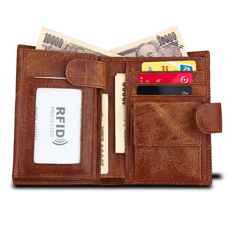 Модный мужской кошелек RFID с защитой от кражи, ретро бумажник с короткой застежкой, клатч для мелочи, кредитница
Модный мужской кошелек RFID с защитой от кражи, ретро бумажник с короткой застежкой, клатч для мелочи, кредитница