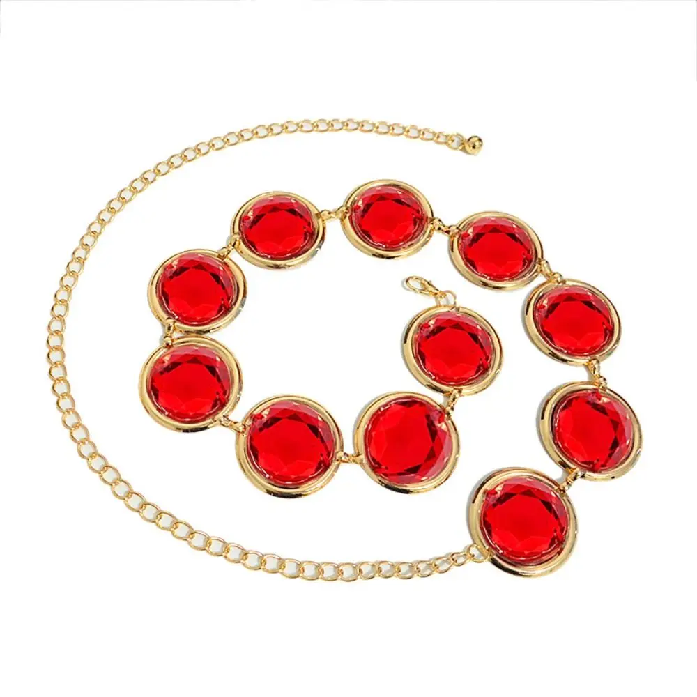 Fashion Elegant Dress Trendy Metal Crystal Chain Belt Waist Band Red Stone Waistband Slimming Cummerbands
Fashion Elegant Dress Trendy Metal Crystal Chain Belt Waist Band Red Stone Waistband Slimming Cummerbands