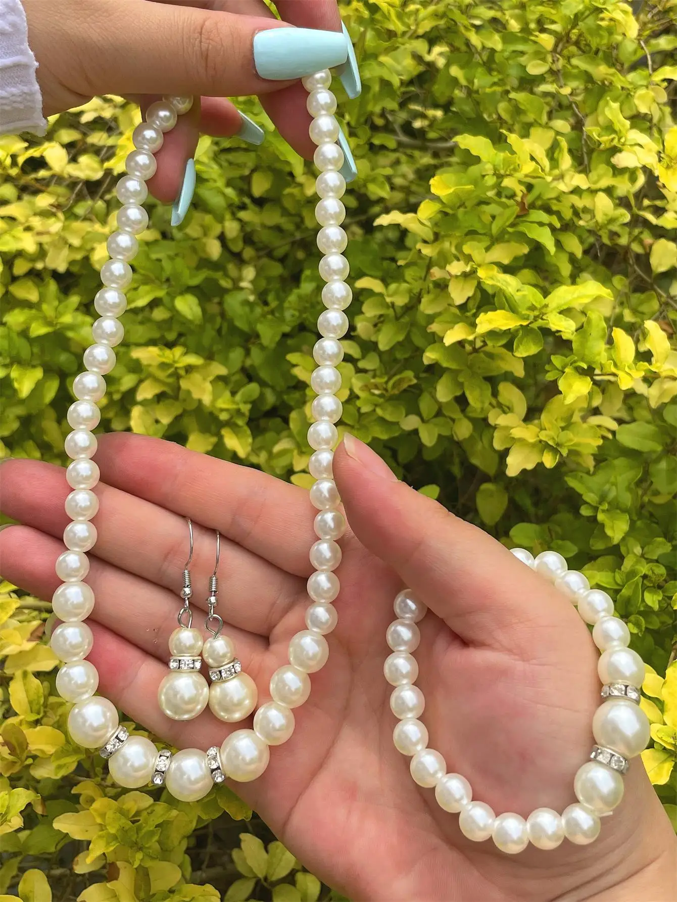 ANGLANG New Fashion White Pearl Necklace Jewelry Sets Necklace Bracelet Earrings Bridal Pearl Sets Women Party Wedding Gifts
ANGLANG New Fashion White Pearl Necklace Jewelry Sets Necklace Bracelet Earrings Bridal Pearl Sets Women Party Wedding Gifts