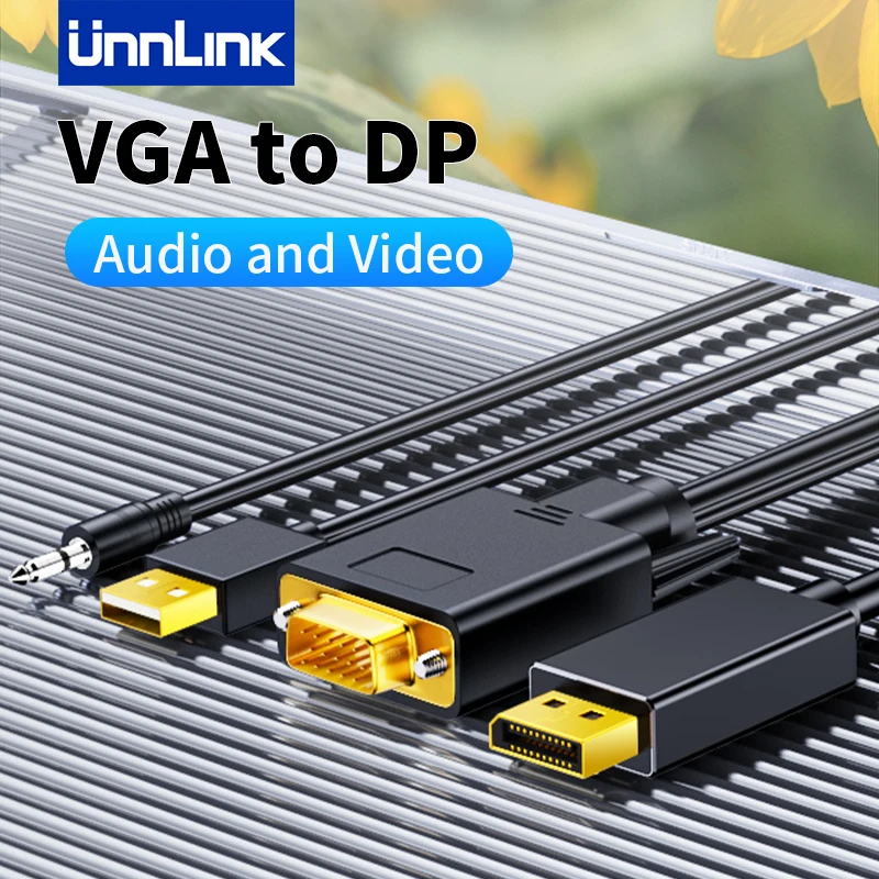 Unnlink VGA to Displayport HDMI DVI Cable 1080P VGA to DP Converter Adapter Male to Male Computer to Projector Monitor
Unnlink VGA to Displayport HDMI DVI Cable 1080P VGA to DP Converter Adapter Male to Male Computer to Projector Monitor