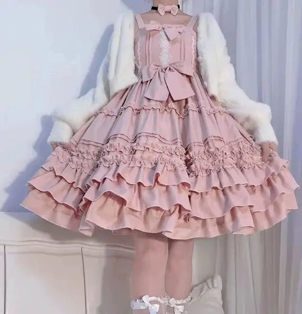 Coolfel Kawaii Sweet Lolita Style A-Line Square Collar JSK Ruffles Cupcake Dress Bow Sleeveless Cosplay Girly Camisole Dresses
Coolfel Kawaii Sweet Lolita Style A-Line Square Collar JSK Ruffles Cupcake Dress Bow Sleeveless Cosplay Girly Camisole Dresses