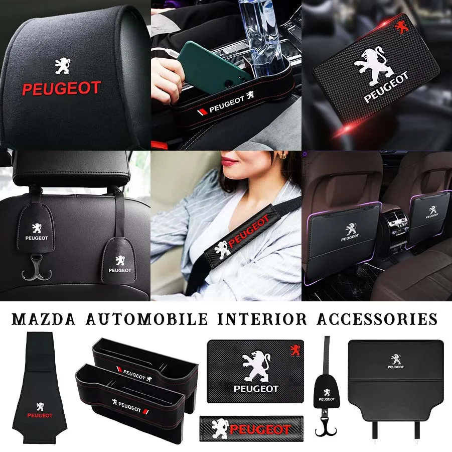 Car Interior Accessories Headrest Seat Belt Cover Anti-Kick Pad Seat Gap Storage Box Hook Mat For Peugeot 107 108 206 207 308
Car Interior Accessories Headrest Seat Belt Cover Anti-Kick Pad Seat Gap Storage Box Hook Mat For Peugeot 107 108 206 207 308