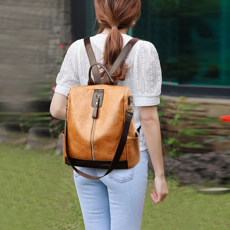 Yogodlns Vintage PU Leather Backpack Women Big Capacity Travel Backpack Teenager School Bag Female Business Knapsack Luxury Bag
Yogodlns Vintage PU Leather Backpack Women Big Capacity Travel Backpack Teenager School Bag Female Business Knapsack Luxury Bag