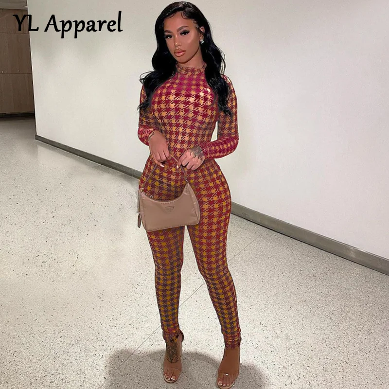 Fashion Women 2022 Houndstooth Long Sleeve Jumpsuits Overalls Elegant Female Slim One Piece Sports Fitness Bodysuits Club Outfit
Fashion Women 2022 Houndstooth Long Sleeve Jumpsuits Overalls Elegant Female Slim One Piece Sports Fitness Bodysuits Club Outfit