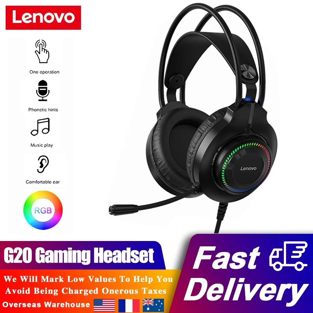 Проводная игровая гарнитура Lenovo G20 с микрофоном, игровые стереонаушники с перекрестной головкой 3,5 мм + USB для ноутбука, ПК, компьютерных гейм...
Проводная игровая гарнитура Lenovo G20 с микрофоном, игровые стереонаушники с перекрестной головкой 3,5 мм + USB для ноутбука, ПК, компьютерных гейм...