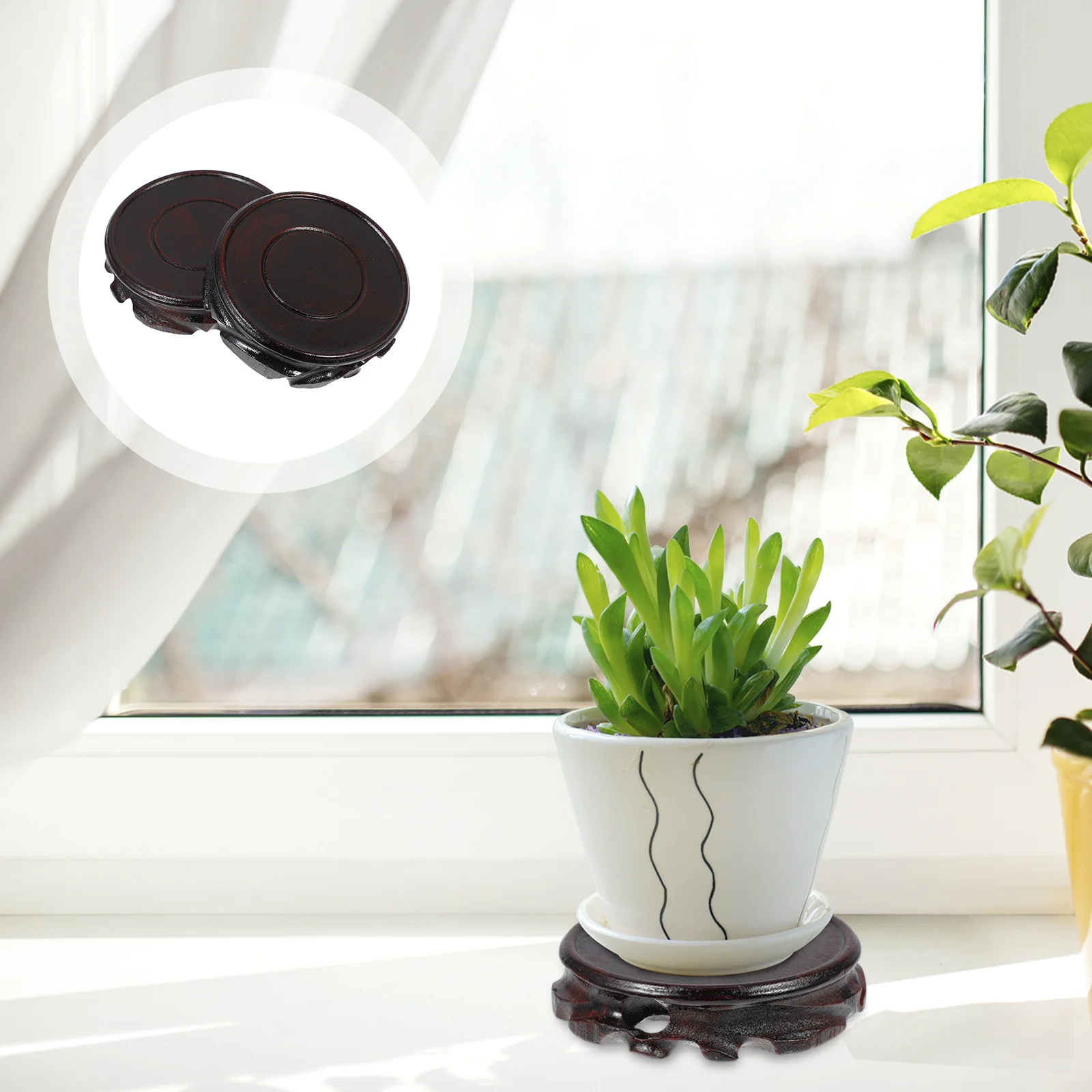 2 Pcs Tray Desk Topper Flower Pot Base Indoor Bonsai Round Holder Teapot Base Mahogany Stands Vases
2 Pcs Tray Desk Topper Flower Pot Base Indoor Bonsai Round Holder Teapot Base Mahogany Stands Vases