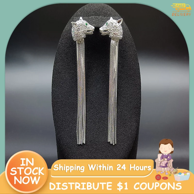 JICAI Tassel Trendy Leopard Head Earrings For Women Drop Vintage Long Chain Jewelry Female Stylish Retro Wholesale 2023 New
JICAI Tassel Trendy Leopard Head Earrings For Women Drop Vintage Long Chain Jewelry Female Stylish Retro Wholesale 2023 New