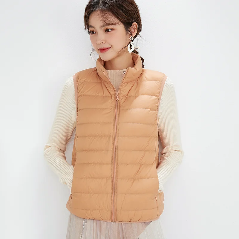Women's Fashion Autumn And Winter Down Vest Jacket Pure Color Light Warm All With Oversized Stand-up Collar Zipper Top
Women's Fashion Autumn And Winter Down Vest Jacket Pure Color Light Warm All With Oversized Stand-up Collar Zipper Top