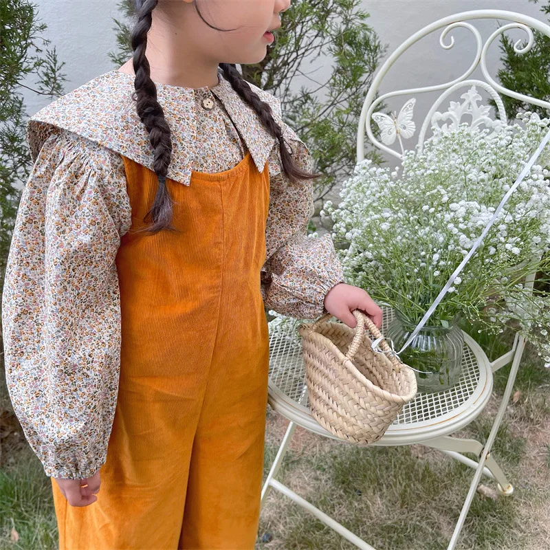 2022 Kids Corduroy Jumpsuit Pants Children Long Sleeve Blouse And Trousers With Suspenders Clothes Sets Girls Vintage Overalls
2022 Kids Corduroy Jumpsuit Pants Children Long Sleeve Blouse And Trousers With Suspenders Clothes Sets Girls Vintage Overalls