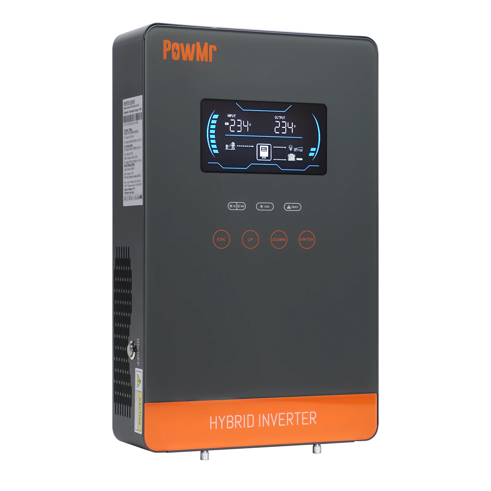 PowMr 4500 Вт 24 В Гибридный инвертор MPPT 230 В, немодулированный синусоидальный солнечный инвертор 220 В, гибридный солнечный инвертор для солнечной системы
PowMr 4500 Вт 24 В Гибридный инвертор MPPT 230 В, немодулированный синусоидальный солнечный инвертор 220 В, гибридный солнечный инвертор для солнечной системы