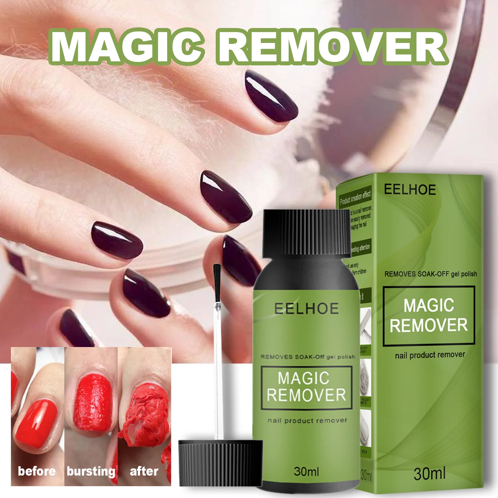 Burst Remover Gel Nail Polish Remover Within 2-3 MINS Quick Easy Peel Off Varnishes Base Top Coat UV Gel Nail Art Tool Cleaner
Burst Remover Gel Nail Polish Remover Within 2-3 MINS Quick Easy Peel Off Varnishes Base Top Coat UV Gel Nail Art Tool Cleaner