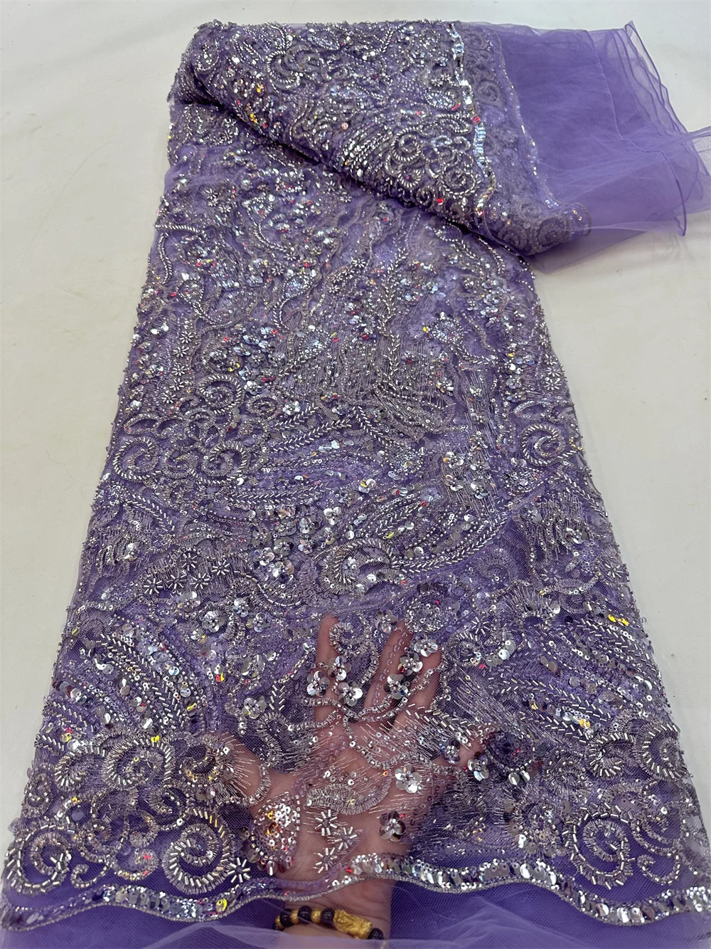 Luxury African Sequins Beaded Lace Fabric 2023 High Quality Groom Nigerian Wedding Bridal Embroidery French Tulle Lace QF0848
Luxury African Sequins Beaded Lace Fabric 2023 High Quality Groom Nigerian Wedding Bridal Embroidery French Tulle Lace QF0848