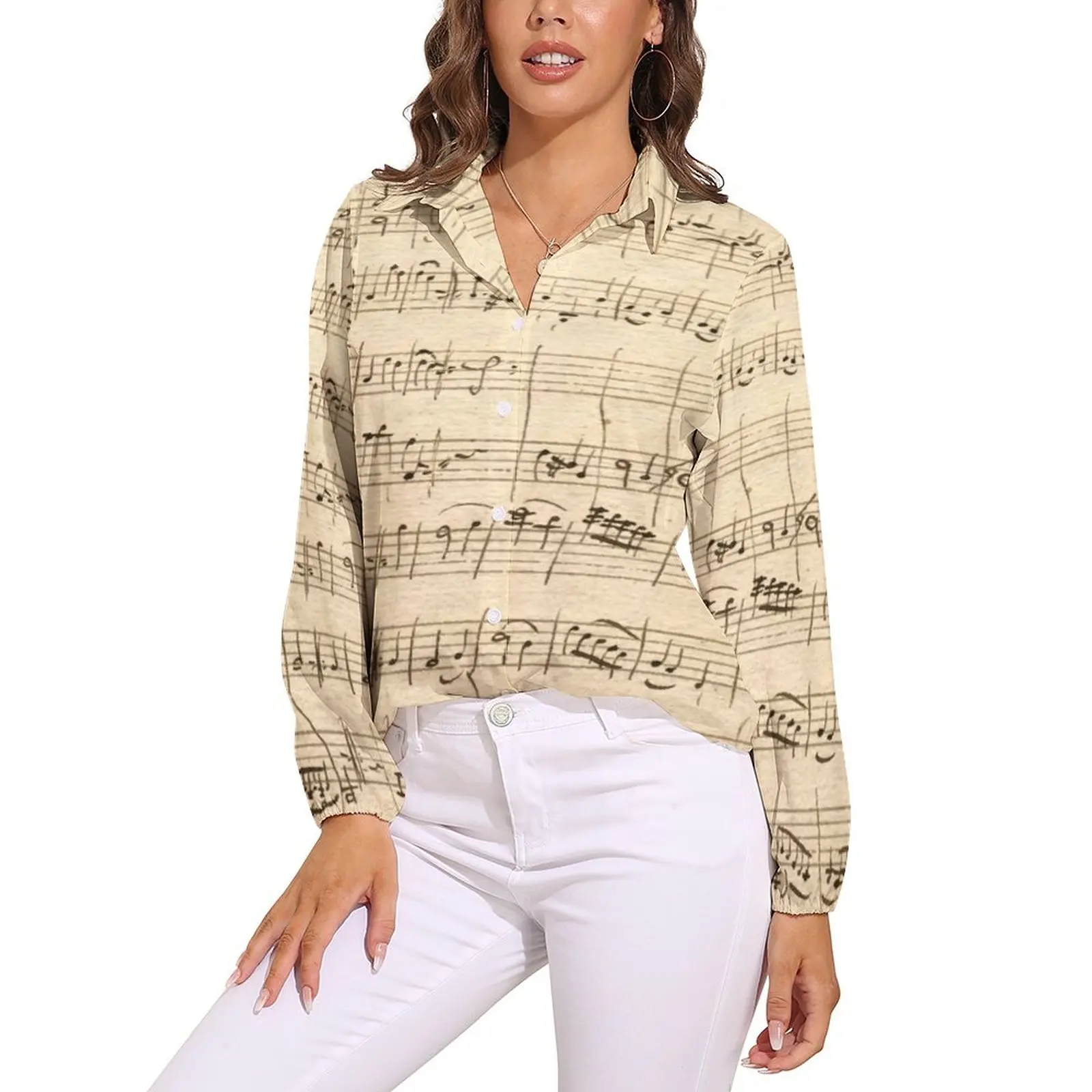 Sheet Music Blouse Long-Sleeve Musical Notation Elegant Blouses Womens Street Style Oversize Shirt Graphic Tops Birthday Present
Sheet Music Blouse Long-Sleeve Musical Notation Elegant Blouses Womens Street Style Oversize Shirt Graphic Tops Birthday Present