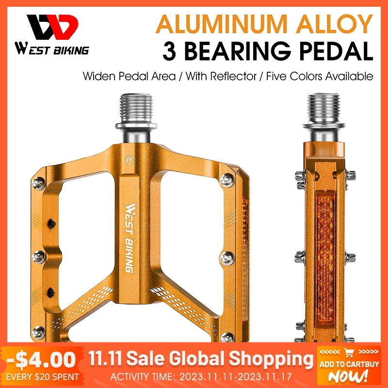 Bike Pedals Reflective Ultralight Aluminum Alloy Sealed 3 Bearings Road BMX MTB Pedals Non-Slip WaterProof Bicycle Pedals
Bike Pedals Reflective Ultralight Aluminum Alloy Sealed 3 Bearings Road BMX MTB Pedals Non-Slip WaterProof Bicycle Pedals