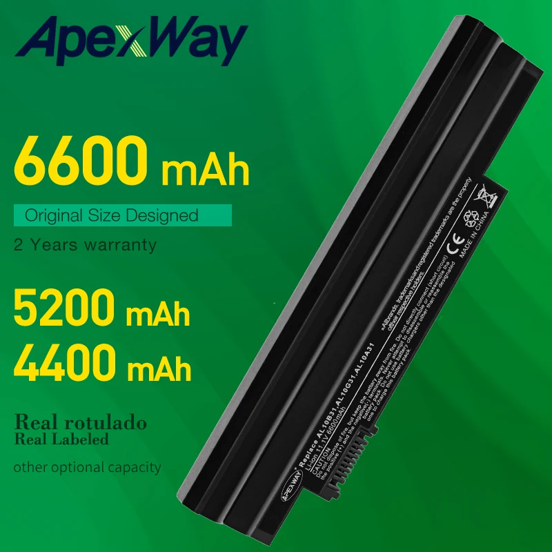 

ApexWay Battery For Acer Aspire One 522 722 AO522 AOD255 AOD257 AOD260 D255 D257 D260 D270 Happy, Chrome AC700 AL10B31