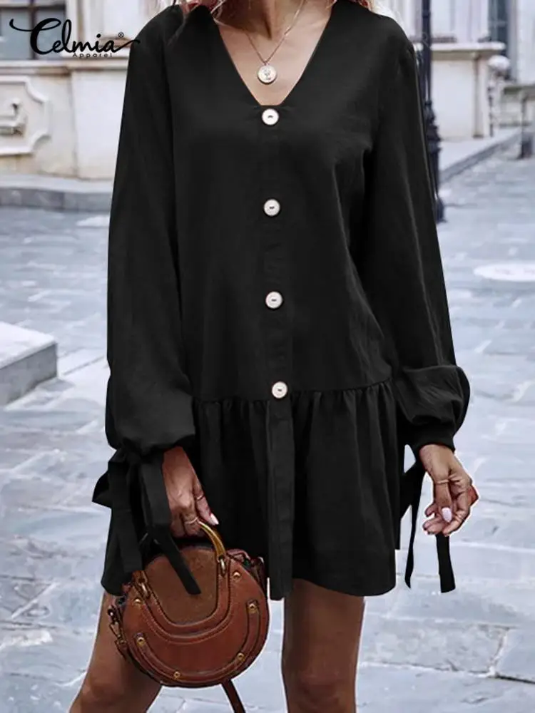 Женский плиссированный мини-сарафан Celmia с длинным рукавом и оборками на подоле, стильное платье с бандажными манжетами и V-образным вырезом,...
Женский плиссированный мини-сарафан Celmia с длинным рукавом и оборками на подоле, стильное платье с бандажными манжетами и V-образным вырезом,...