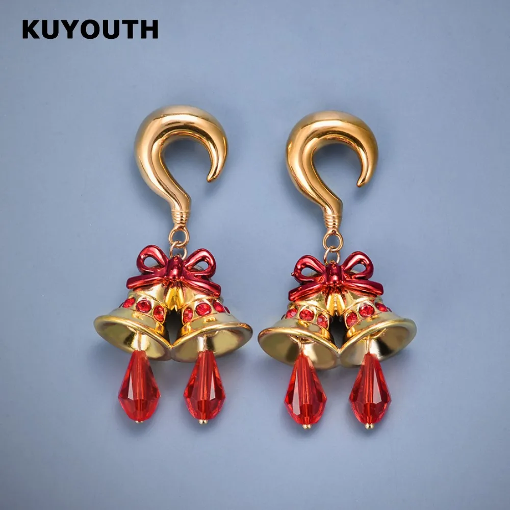 KUYOUTH Stylish Stainless Steel Christmas Golden Bell Ear Weight Expanders Piercing Gauges Body Jewelry Earring 6mm 2PCS
KUYOUTH Stylish Stainless Steel Christmas Golden Bell Ear Weight Expanders Piercing Gauges Body Jewelry Earring 6mm 2PCS