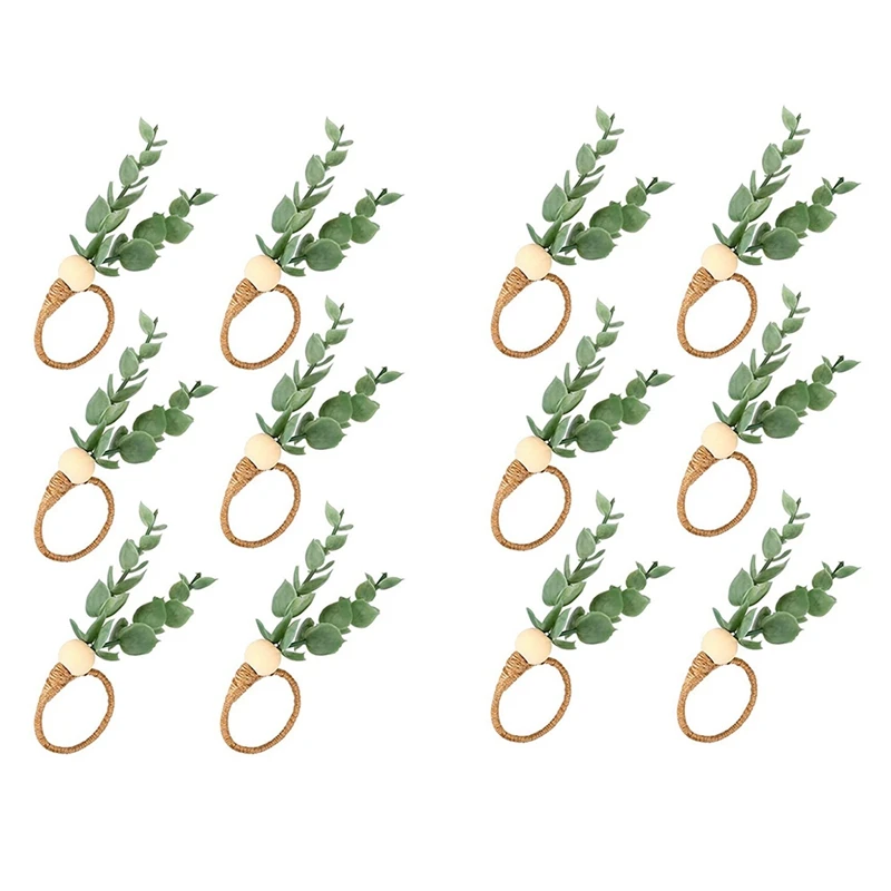 12 Pieces Eucalyptus Napkin Rings Handmade Wooden Beads Home Decor Faux Greenery Napkin Holders For Weddings,Party,Etc
12 Pieces Eucalyptus Napkin Rings Handmade Wooden Beads Home Decor Faux Greenery Napkin Holders For Weddings,Party,Etc