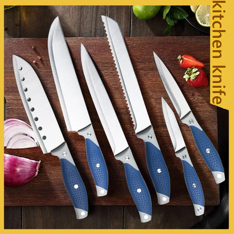 

8-pcs Stainless Steel Kitchen Knives Set Boning Knife Kitchen Accessories Chef's Knife Bread Knife Sharp Sande Knife Fruit Knife
