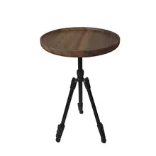 Outdoor Desk Camping Cafe Fortable Tripod Folding Portable Small Round Table Walnut Vintage Furniture