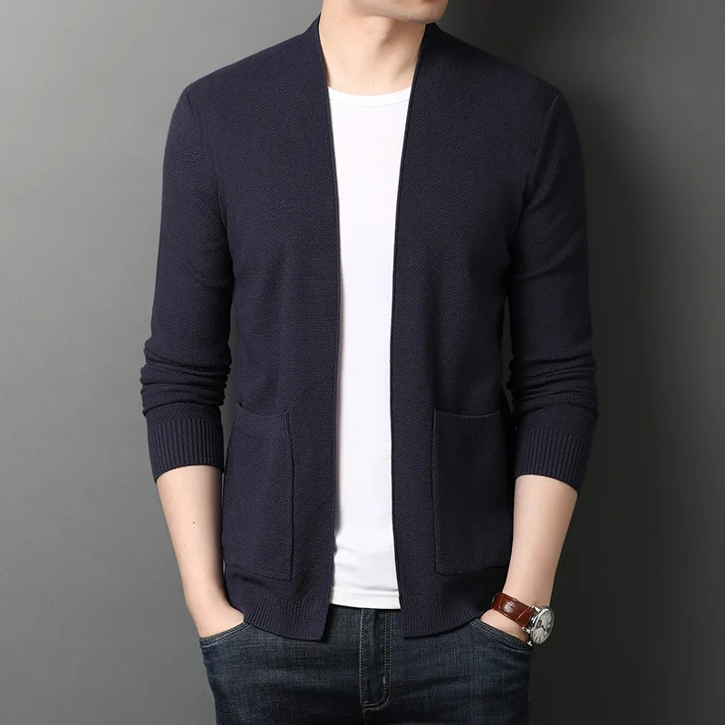 2023 Autumn New 4 Colors Men's Knitted Cardigan Fashion Casual Double Pocket No Buttons Thin Sweater Coat Male Brand Clothes
2023 Autumn New 4 Colors Men's Knitted Cardigan Fashion Casual Double Pocket No Buttons Thin Sweater Coat Male Brand Clothes
