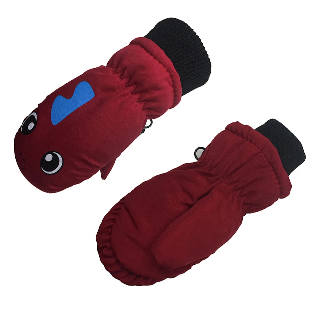 

Детские лыжные перчатки 1 пара, уличные спортивные варежки, Мультяшные теплые зимние варежки для верховой езды, утепленные теплые перчатки ...