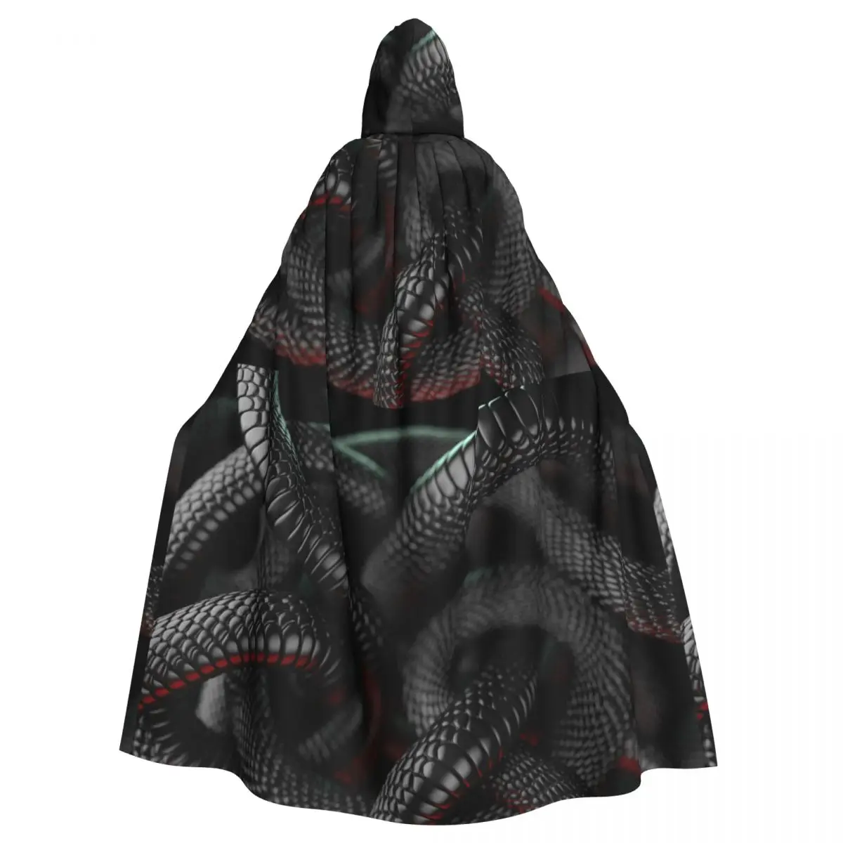 

Adult Cloak Cape Hooded Abstract Snakes Medieval Costume Witch Wicca Vampire Elf Purim Carnival Party