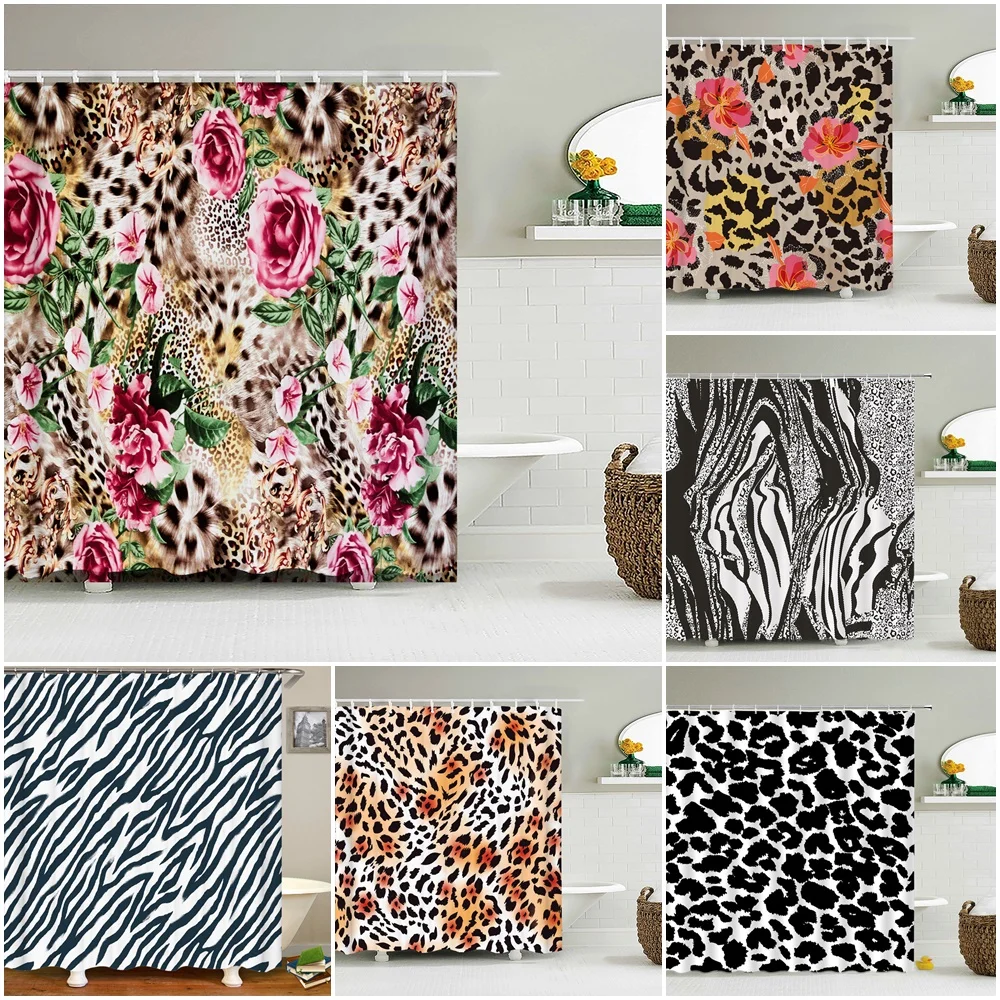 Animal Fur Shower Curtain Leopard Zebra Print Flower Modern Polyester Cloth Fabric Bathroom Decor Bathtub Screen Set With Hooks
Animal Fur Shower Curtain Leopard Zebra Print Flower Modern Polyester Cloth Fabric Bathroom Decor Bathtub Screen Set With Hooks