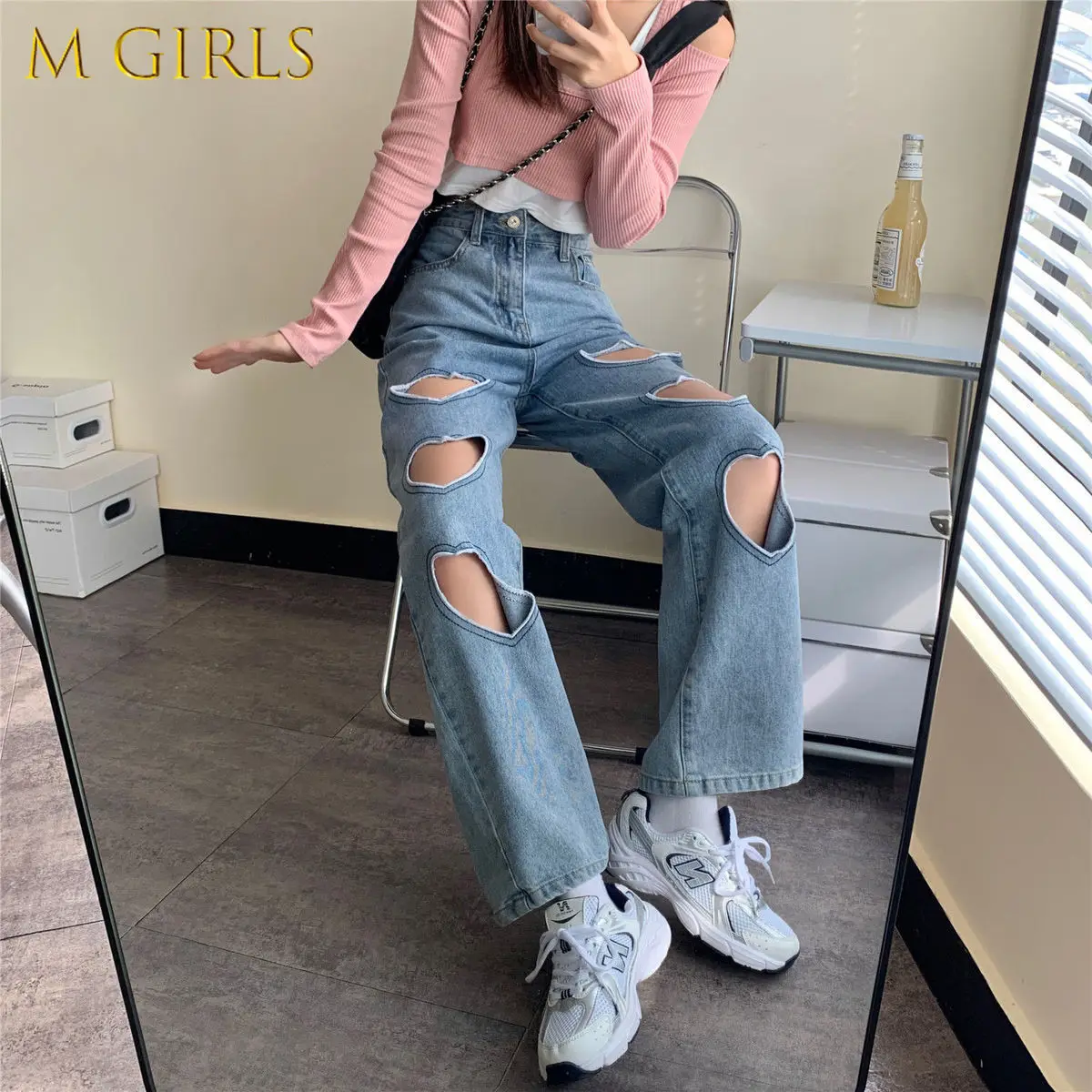 M GIRLS Jeans Women Heart Hollow Out High Waist Design Pockets Vintage Wide Leg Loose Denim Solid Cute Tender Streetwear Ladies
M GIRLS Jeans Women Heart Hollow Out High Waist Design Pockets Vintage Wide Leg Loose Denim Solid Cute Tender Streetwear Ladies