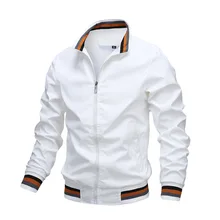 Fashion Men’s Windbreaker Jacket White Casual Jacket Men Outdoor Waterproof Sports Coat Spring Summer Bomber jacket Men Clothing