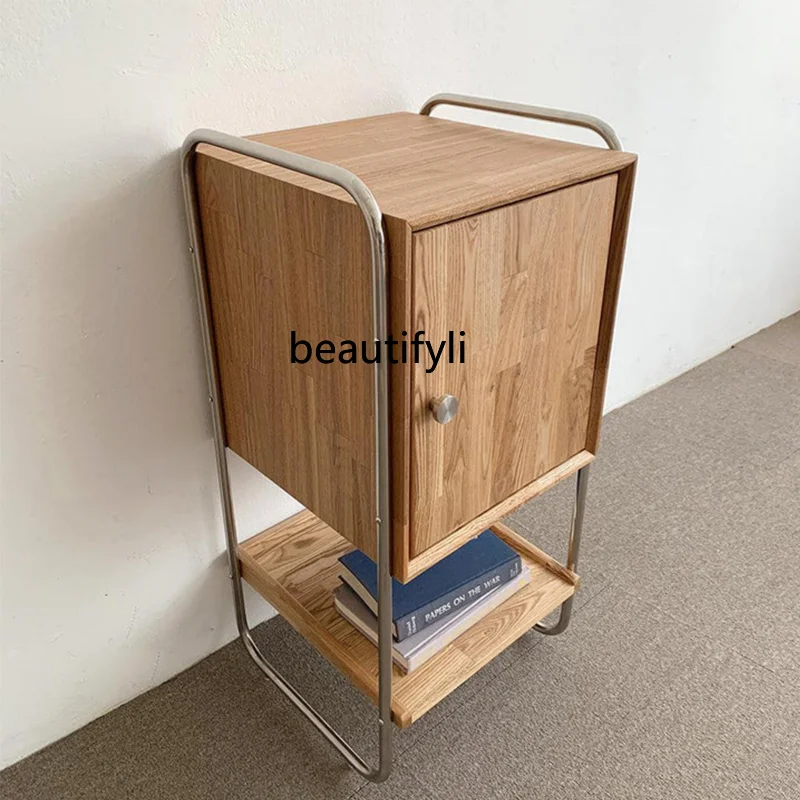 

Скандинавский простой книжный шкаф из массива дерева для гостиной, дивана, боковой шкаф для хранения, подвесной шкаф для журналов, шкаф для хранения записей