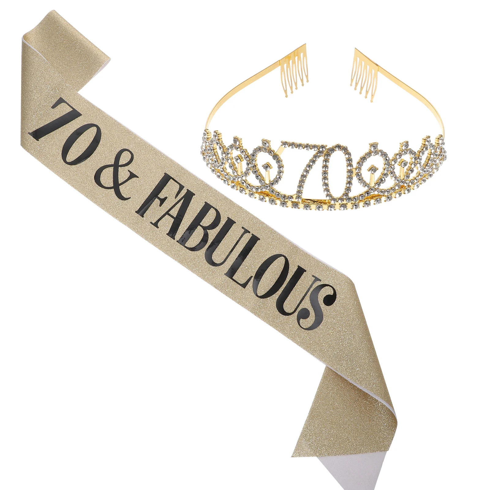 70-Year-Old Shoulder Strap Crown Birthday Sash 70th Gifts Women Party Decorations Glitter
70-Year-Old Shoulder Strap Crown Birthday Sash 70th Gifts Women Party Decorations Glitter