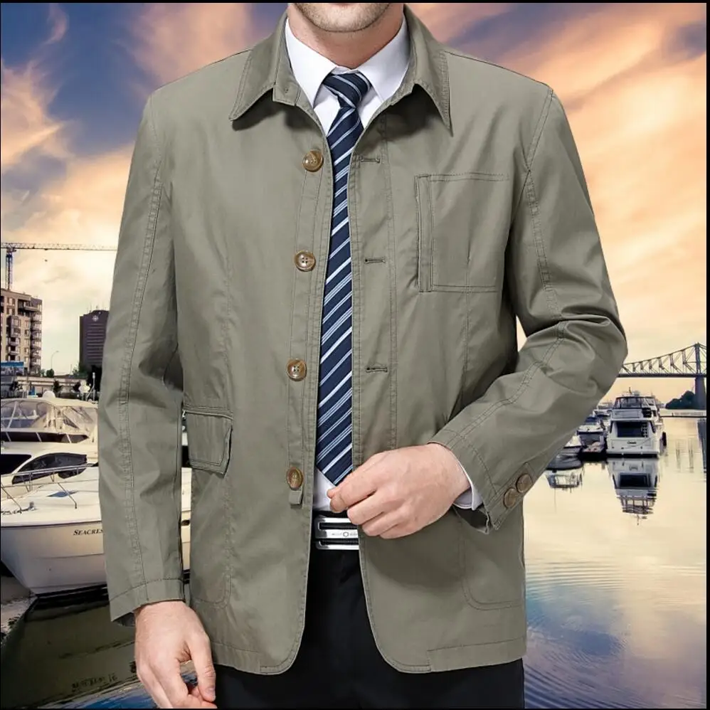 2022 Spring Autumn New Middle-aged Men Lapel Thin Jacket Overcoat Cotton Loose Business Casual Jacket Coats Plus Size Outerwear
2022 Spring Autumn New Middle-aged Men Lapel Thin Jacket Overcoat Cotton Loose Business Casual Jacket Coats Plus Size Outerwear
