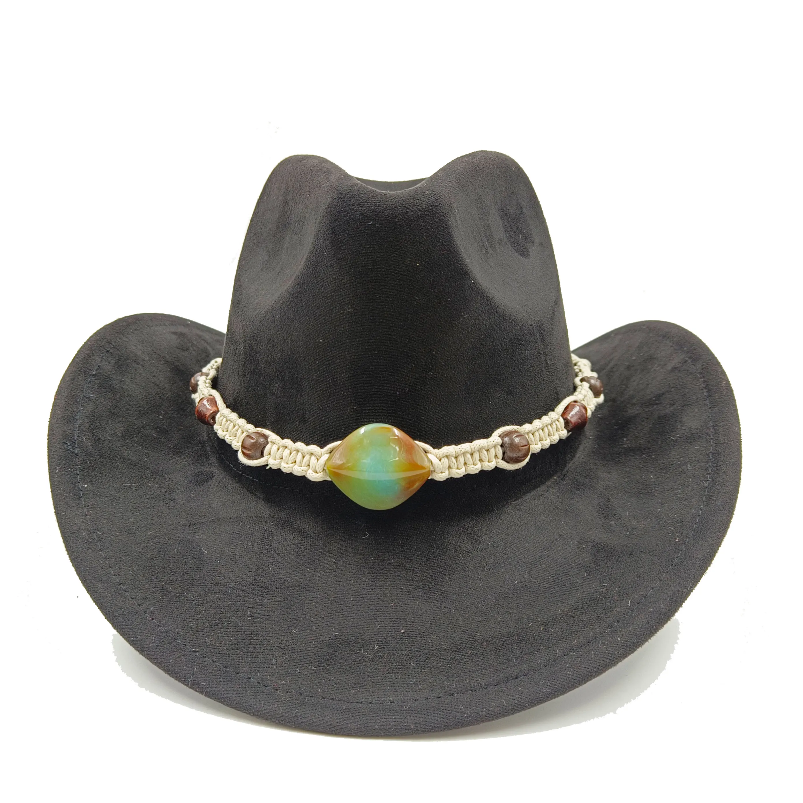 

Новинка 2023, замшевая ковбойская шляпа, Мужская винтажная шляпа с закругленными полями, женская джинсовая шляпа в западном стиле, рыцарская шляпа, ковбойская шляпа, шляпа Cowgirl