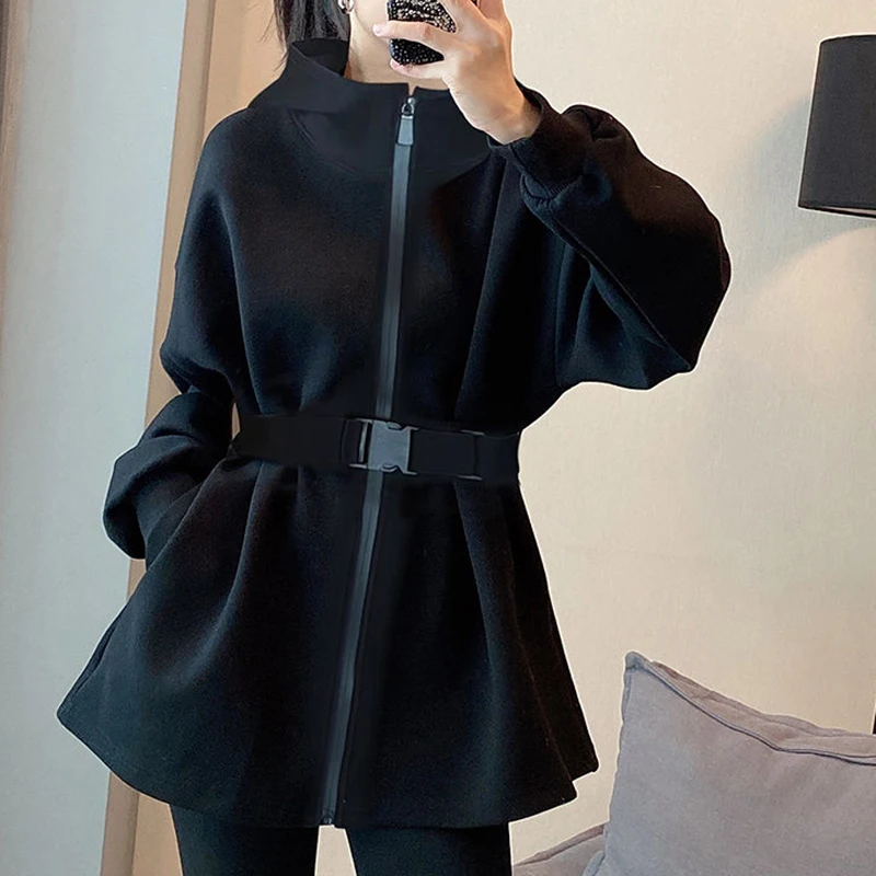 Hooded Thickened Sweater Coat Women's Waist Mid Length Cardigan Spring and Autumn 2023 jackets
Hooded Thickened Sweater Coat Women's Waist Mid Length Cardigan Spring and Autumn 2023 jackets